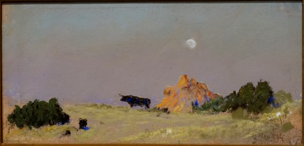 Longhorns, by Frank Reaugh, undated, pastel on paper - Harry Ransom Center - University of Texas at Austin - DSC08484