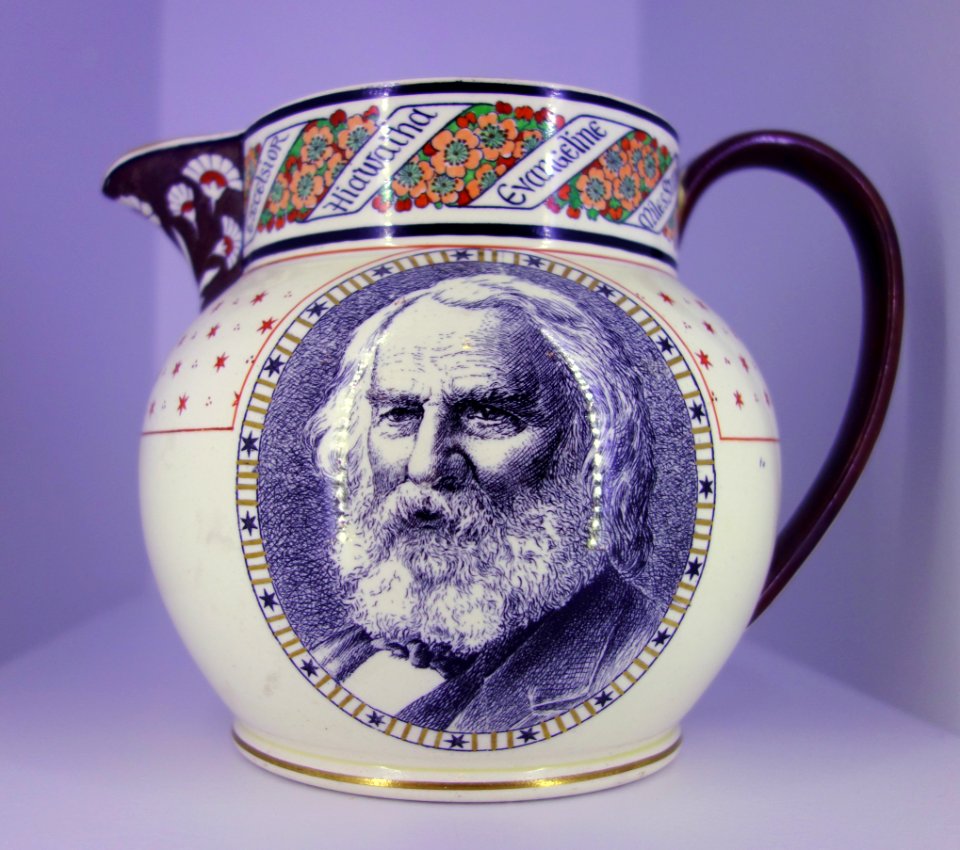 Longfellow pitcher, Wedgwood, designed by Thomas Allen, c. 1880, earthenware - Brooklyn Museum - Brooklyn, NY - DSC08340