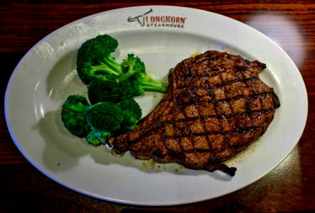 Longhorn Outlaw Ribeye with Broccoli photo