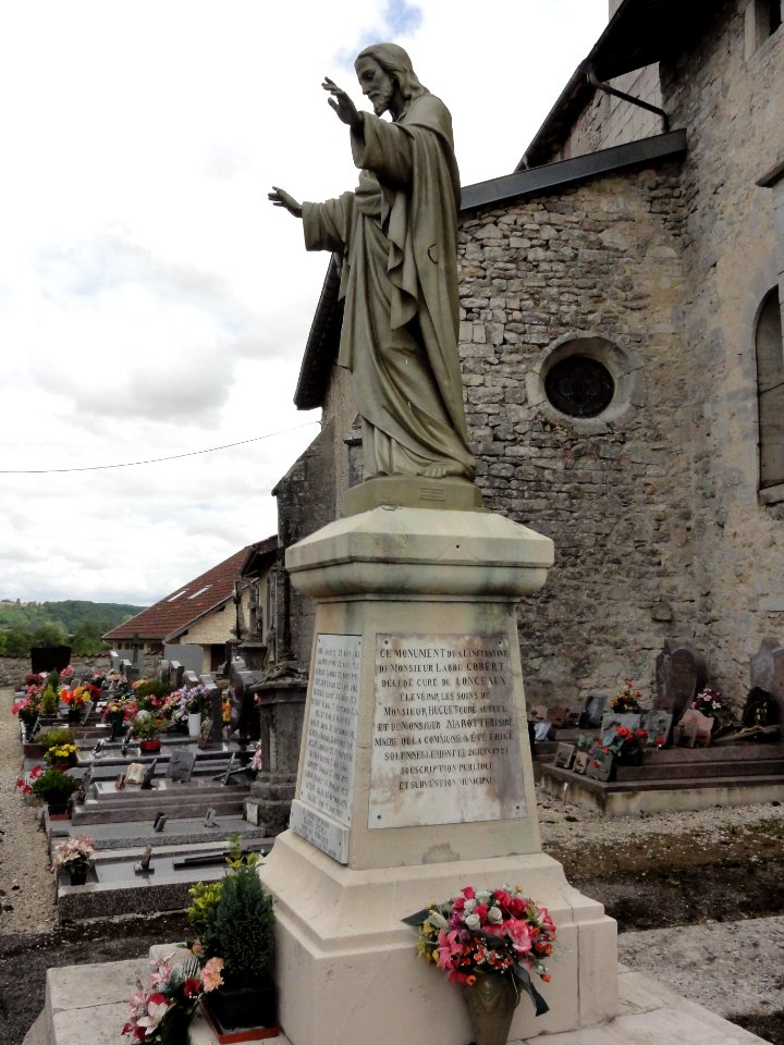 Longeaux (Meuse) monument aux morts statue Sacré-Coeur (03)
