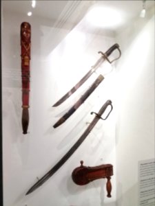 London - City of London Police Museum, swords, rattle and truncheon