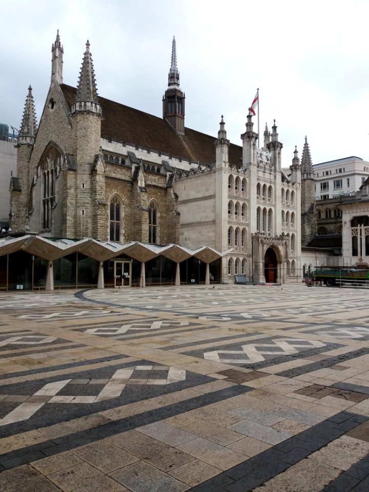London - Guildhall Yard with truck