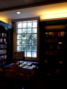 London - Kensington High Street, Waterstones library, window photo