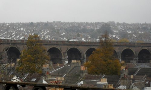 London Road Railway Viaduct seen from The Greenway, New England Quarter, Brighton (November 2010) (1)
