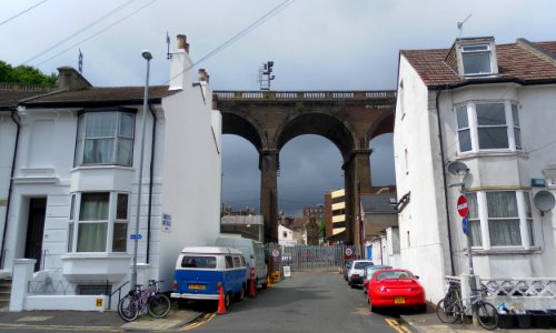 London Road Railway Viaduct seen from Argyle Road, Brighton (July 2012) (1)