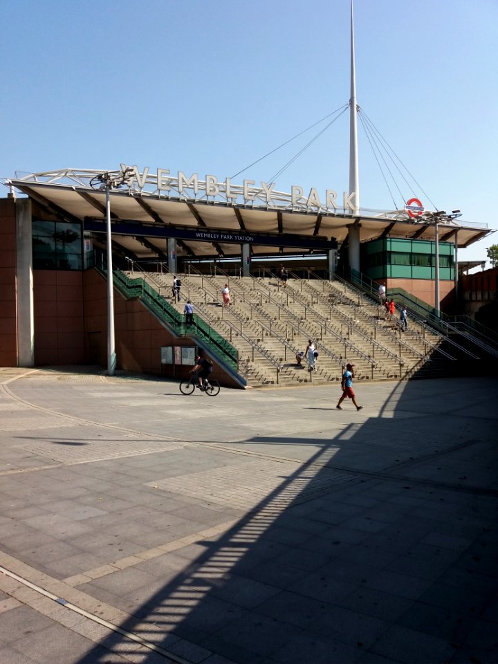 London - Wembley Park tube station, large stairs access
