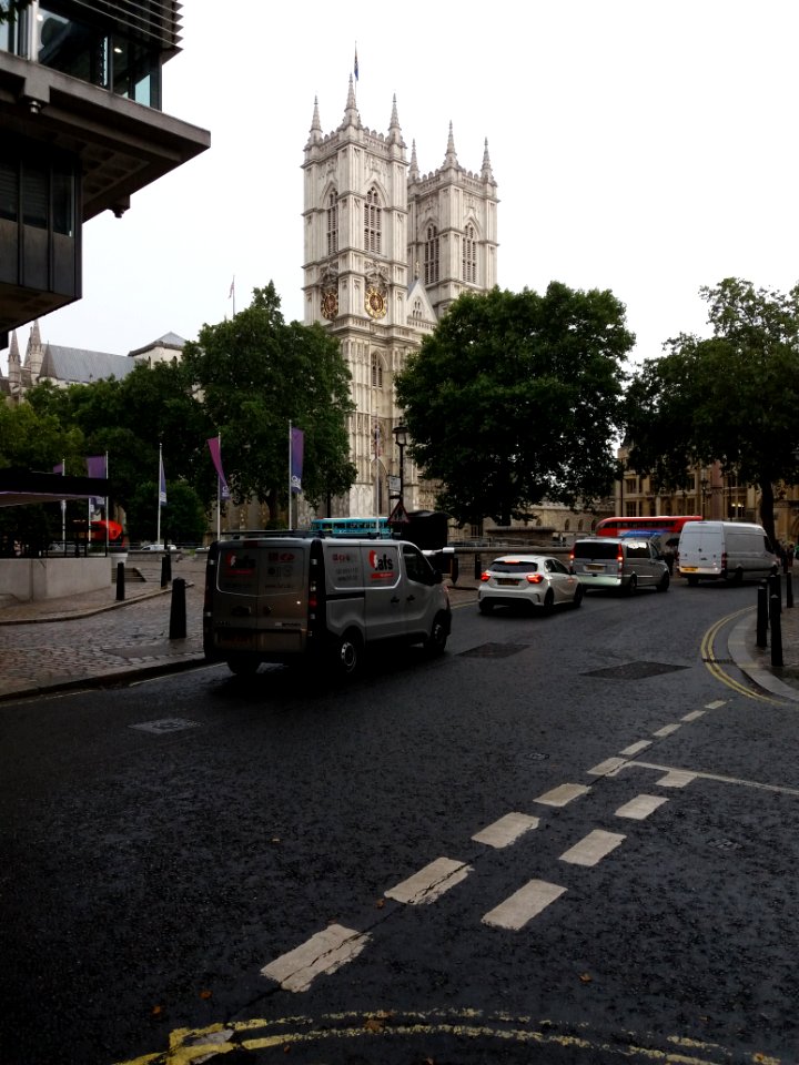 London - Storey's Gate, view of the Westminster Abbey, through Broad Sanctuary