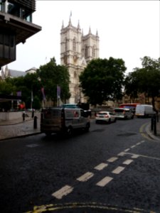 London - Storey's Gate, view of the Westminster Abbey, through Broad Sanctuary