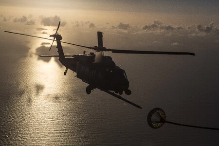Refueling air force helicopter photo
