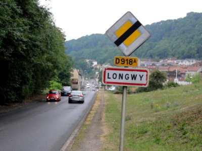 Longwy (Meurthe-et-M.) city limit sign