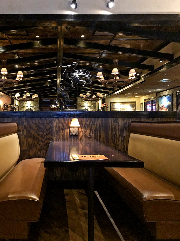 Longhorn Steakhouse Booth with Western Decoration