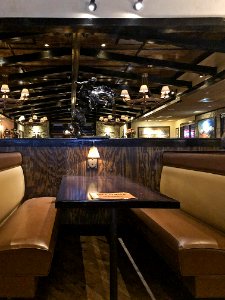 Longhorn Steakhouse Booth with Western Decoration