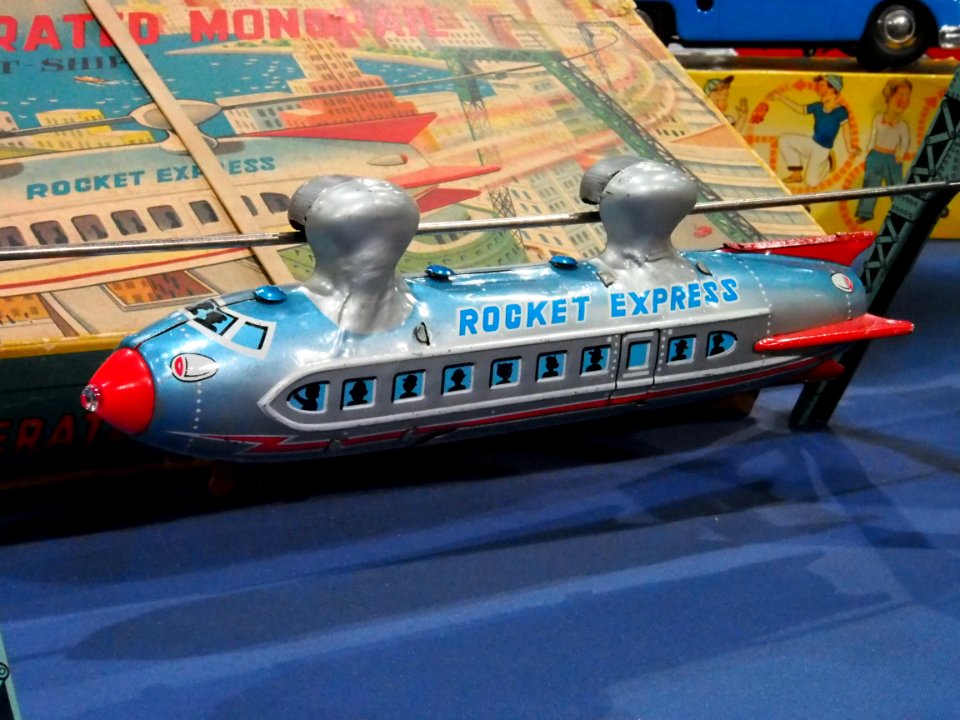 Litho tin toy MONORAIL ROCKET-SHIP - LINEMAR, Rocket Express pic5