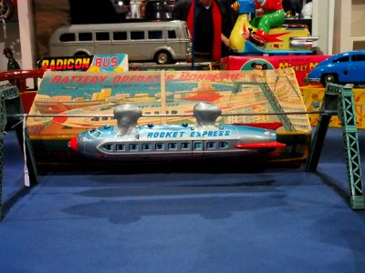 Litho tin toy MONORAIL ROCKET-SHIP - LINEMAR, Rocket Express pic7