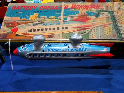 Litho tin toy MONORAIL ROCKET-SHIP - LINEMAR, Rocket Express pic1