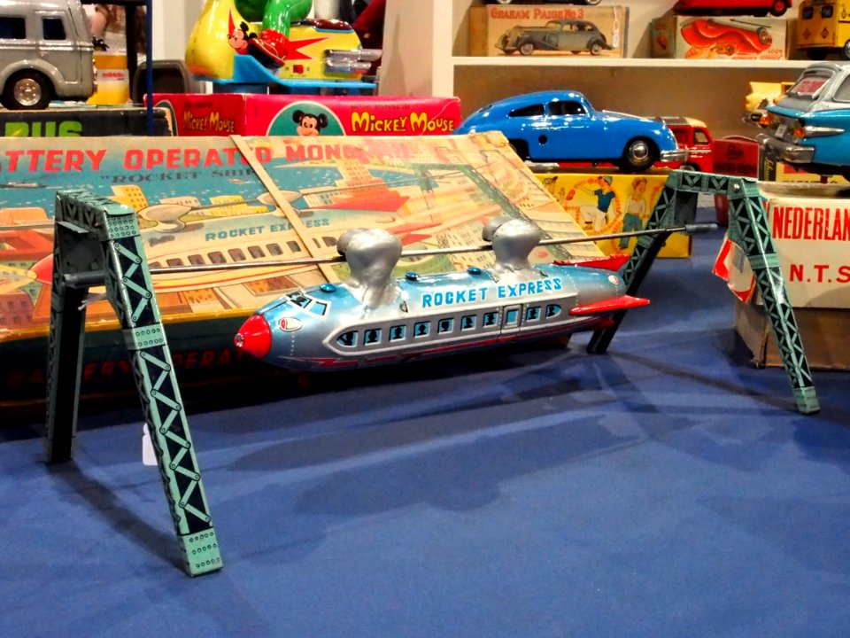 Litho tin toy MONORAIL ROCKET-SHIP - LINEMAR, Rocket Express pic4