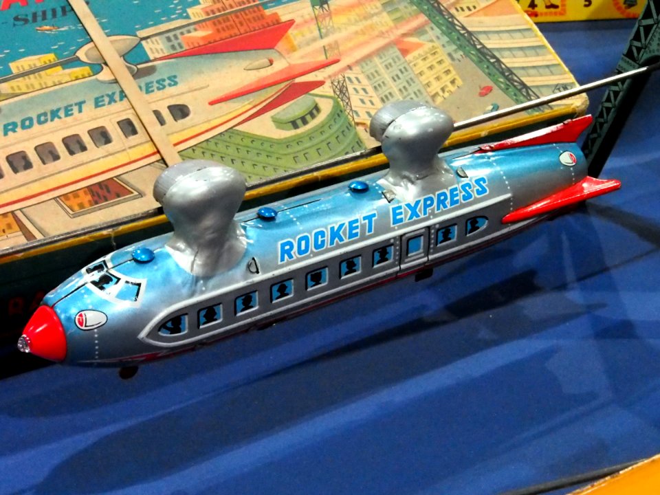 Litho tin toy MONORAIL ROCKET-SHIP - LINEMAR, Rocket Express pic2