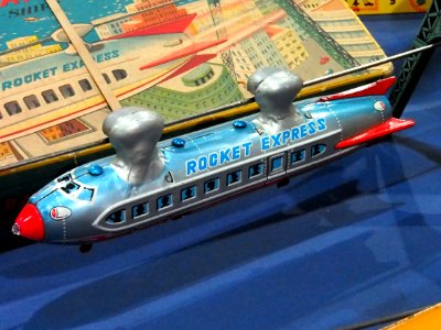 Litho tin toy MONORAIL ROCKET-SHIP - LINEMAR, Rocket Express pic2
