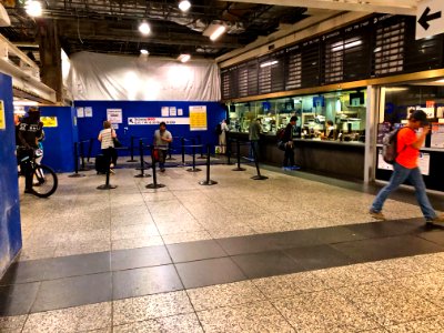 LIRR Penn Station ticket counter with construction photo
