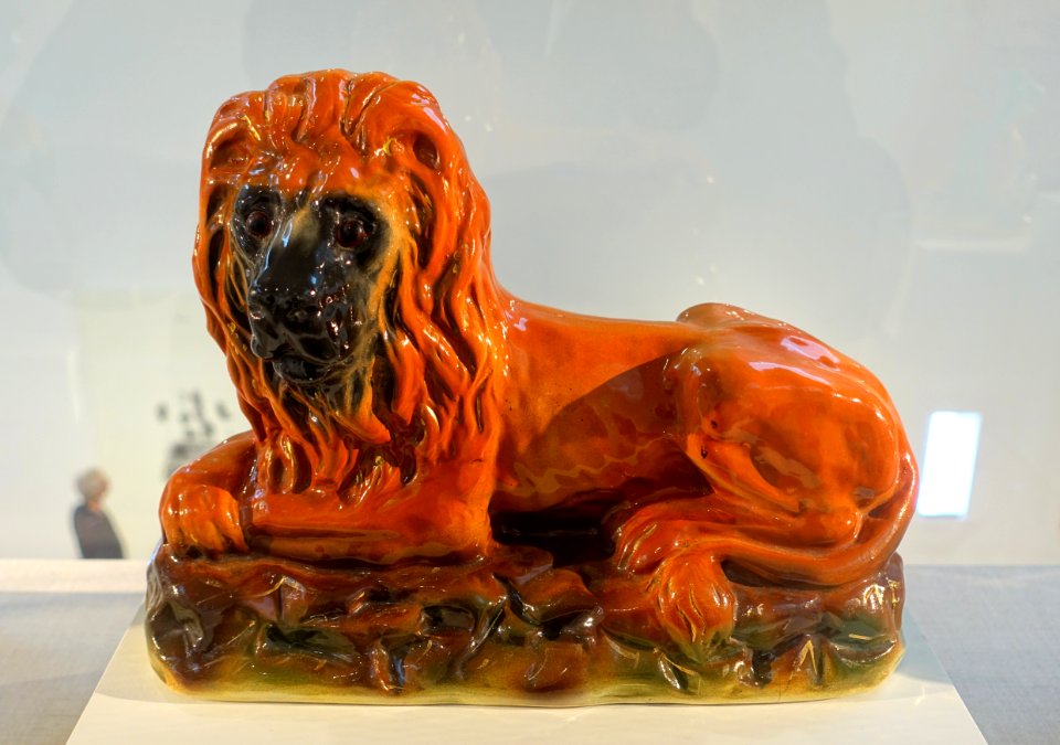 Lion, Staffordshire, England, 1800s, glazed earthenware - Portland Museum of Art - Portland, Maine - DSC04352