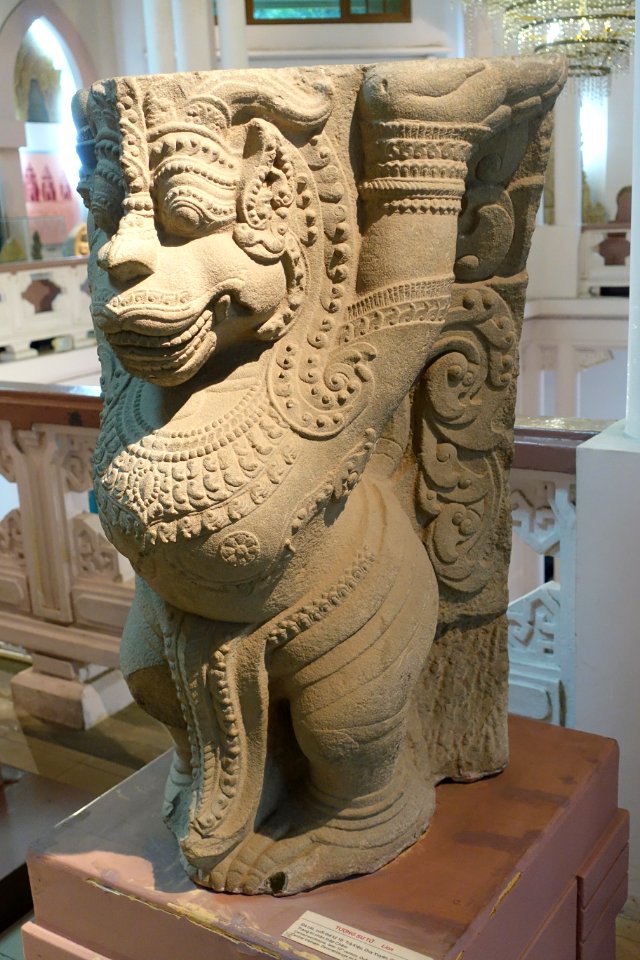 Lion from temple base, Cham, Quang Nam province, later 10th century, sandstone - National Museum of Vietnamese History - Hanoi, Vietnam - DSC05718