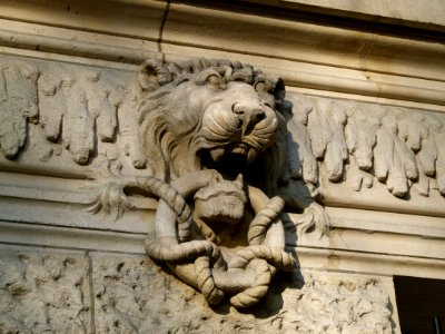 Lion, façade d'immeuble Cours Albert 1er