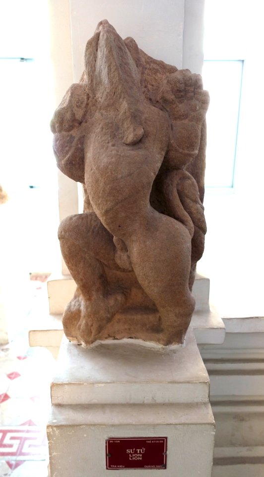 Lion, Tra Kieu, 7th-8th century, Quang Nam - Museum of Cham Sculpture - Danang, Vietnam - DSC01600