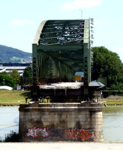 Linz, Eisenbahnbrücke, Abriss 2016, 2