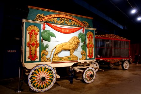 Lion Tableau bandwagon no. 67, Hagenbeck and Wallace, Bode Wagon Works, 1904-1905, wood and iron - Circus Museum - John and Mable Ringling Museum of Art - Sarasota, FL - DSC00394