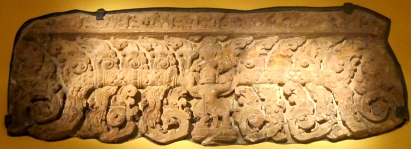 Lintel with Vishnu riding Garuda from Cambodia, Bakheng style, 10th century, HAA