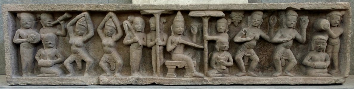 Lintel scene of Court Life, My Son E4, 11th century, Quang Nam - Museum of Cham Sculpture - Danang, Vietnam - DSC01678 photo
