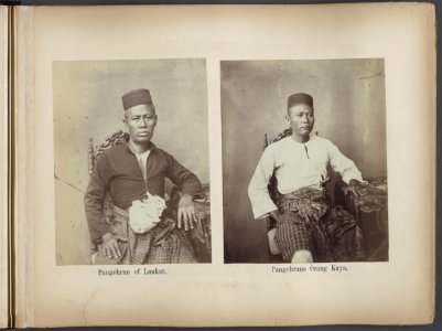 Links Pangehran of Lankat. Rechts Pangehrans Orang Kaya, Bestanddeelnr 815 15