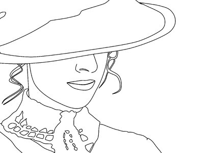 Drawing hat classic woman