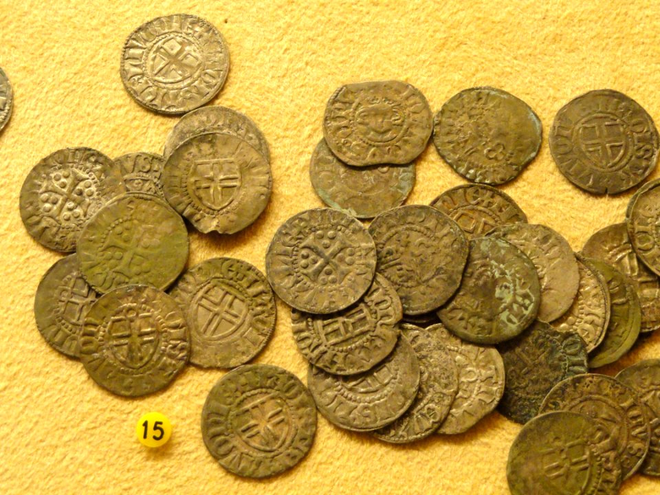 Livonian artigs (Tallinn, Tartu), from Masku coin hoard (c. 1400) - National Museum of Finland - DSC04147