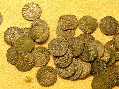 Livonian artigs (Tallinn, Tartu), from Masku coin hoard (c. 1400) - National Museum of Finland - DSC04147