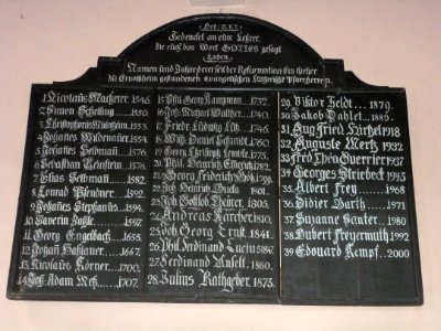 Liste des pasteurs d'Ernolsheim-lès-Saverne