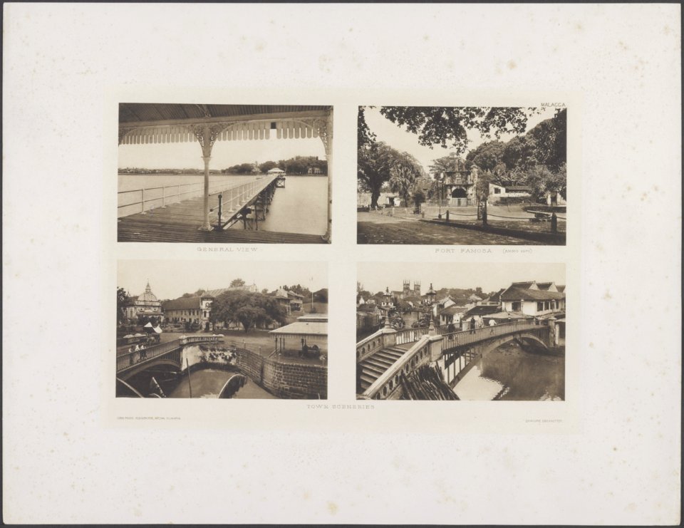 Malacca Linksboven General View Rechtsboven Fort Famosa (anno 1670) . Onder , Bestanddeelnr 844 23