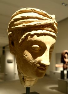Male head, Gandhara, 4th-5th century AD, painted stucco - Ethnological Museum, Berlin - DSC01670