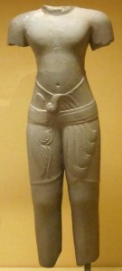 Male torso from Cambodia, Baphuon period, 11th century, sandstone, Honolulu Academy of Arts photo