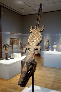 Male Crocodile Mask, Burkinabe, region south of Boromo, Nuna people, early 20th century, wood, pigment, tree tar - Chazen Museum of Art - DSC01775