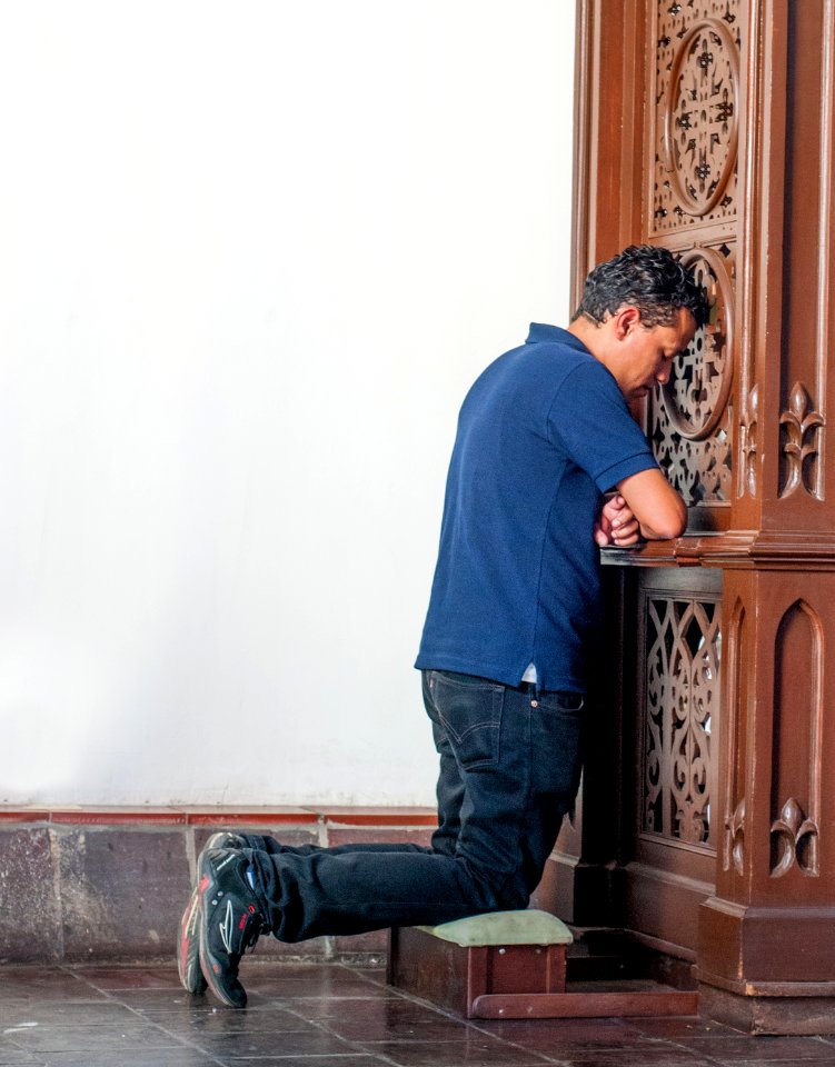Man confessing their sins
