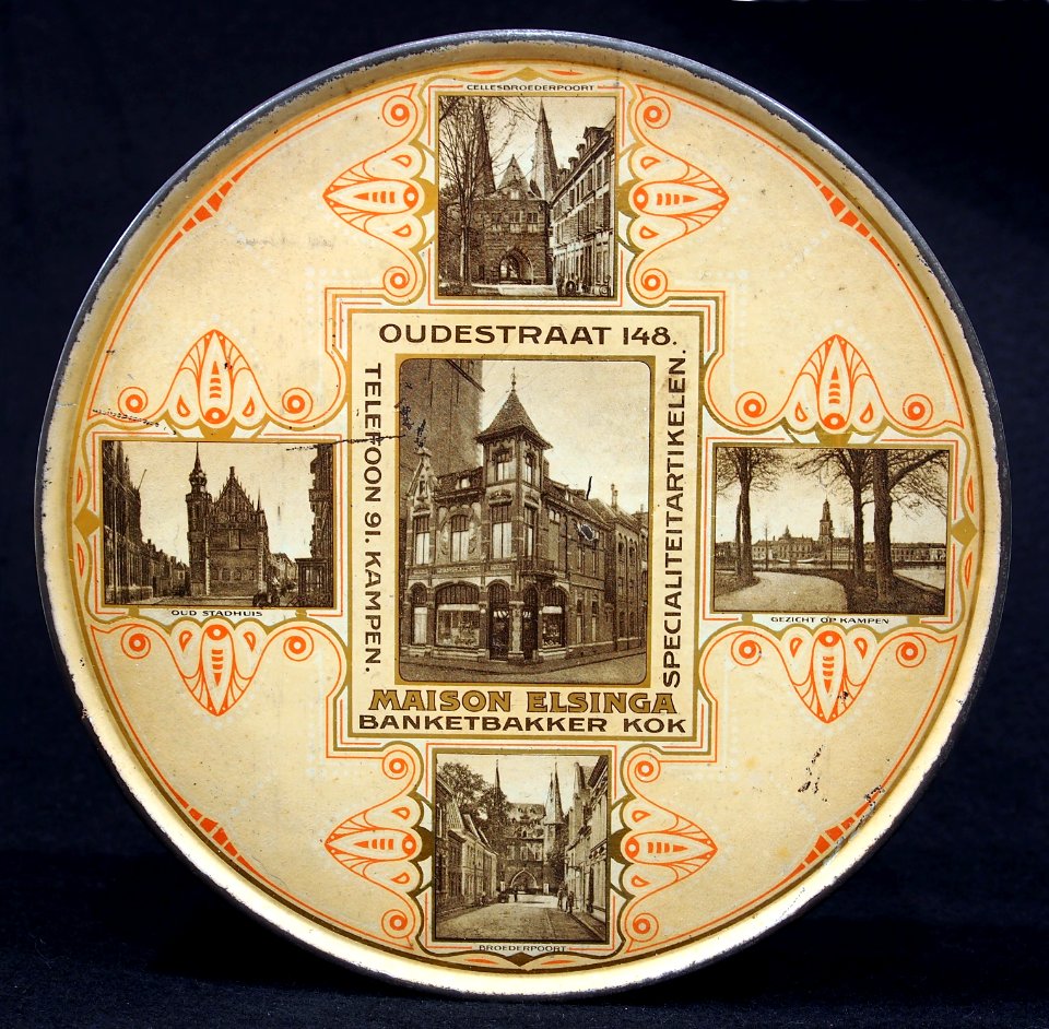 Maison Elsinga, Banketbakker Kok, Oudestraat 148, Kampen, blik, foto 4
