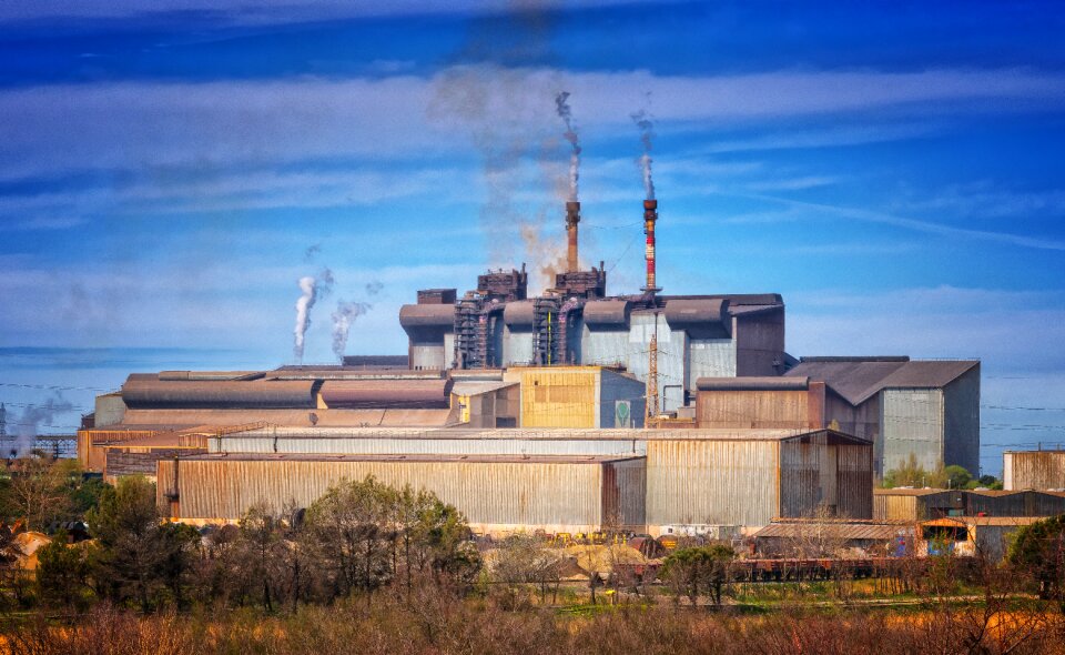 Climate change chimney factory chimney