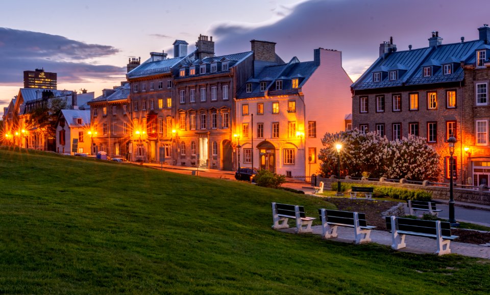 Maisons dans L'avenue Saint-Denis, Vieux Quebec, Quebec, Canada