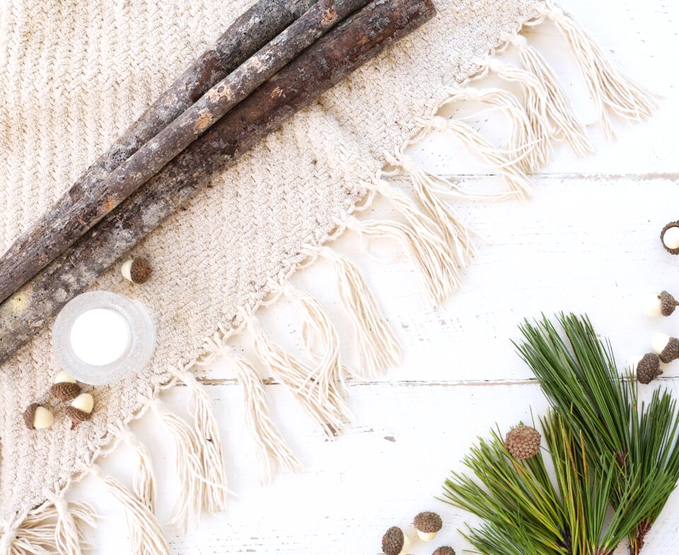 Flatlay rustic holiday