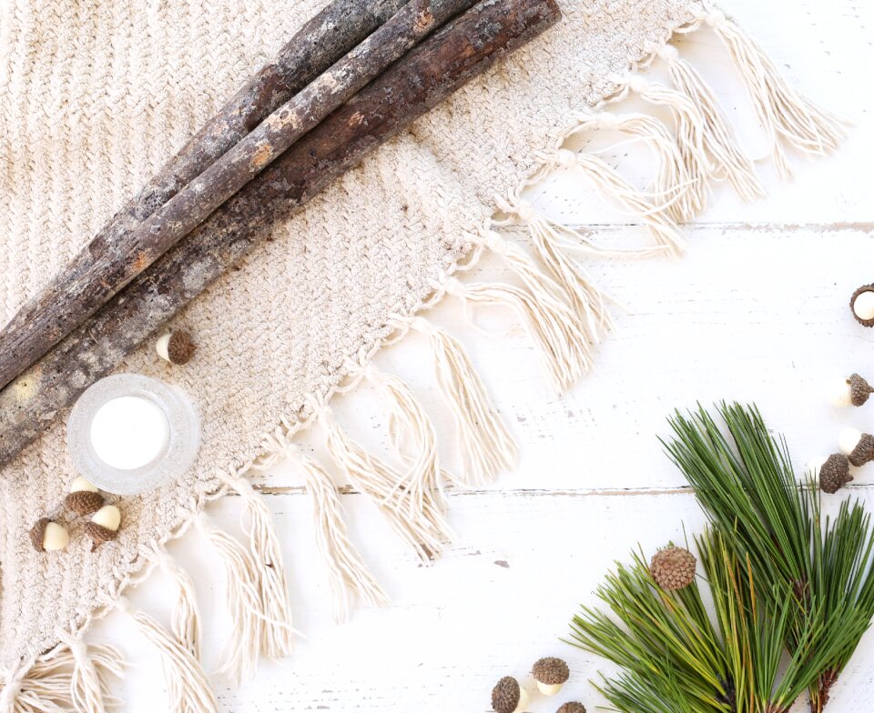 Flatlay rustic holiday photo