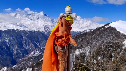 Majestic Himalayan range visible from-Jhanditop Uttarakhand India