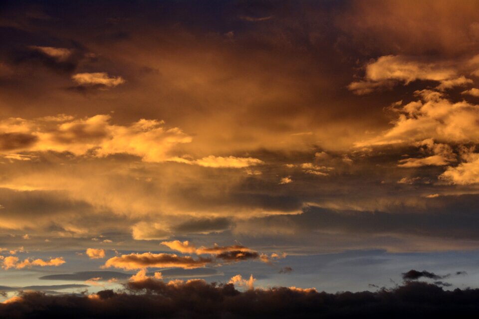 Evening sky afterglow clouds