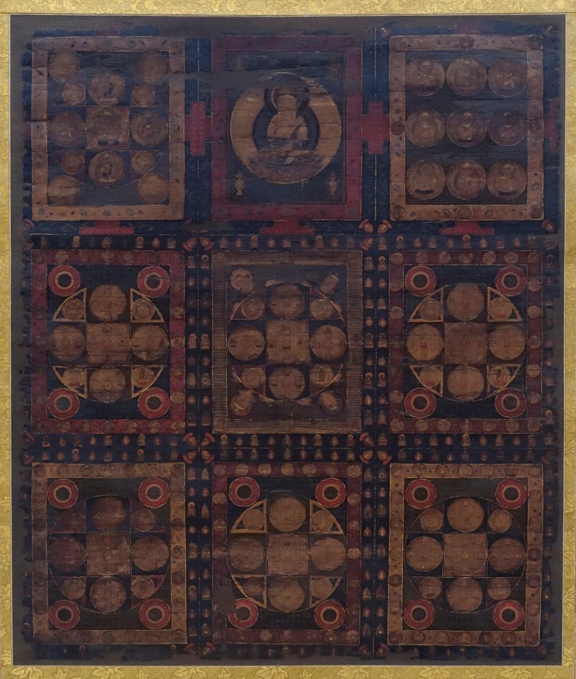 Mandalas of the Two Realms, 1 of 2, Japan, Kamakura period, 1300s AD, color on silk - Tokyo National Museum - Tokyo, Japan - DSC09323