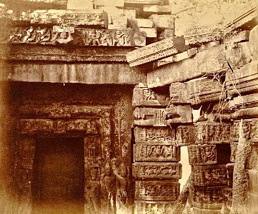 Mandapam of Smaller Vishnu temple, Janjgir Chhattisgarh, archive late 19th century photo